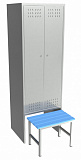 Шкаф металлический для одежды ШГС/800 СК - шкаф с выдвижной скамьёй фото